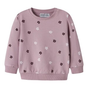 name it Baby angerauter Sweatpullover Blümchen -...