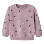 name it Baby angerauter Sweatpullover Blümchen - Mauve Shadows Flower Dot