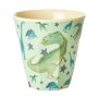 rice Mittelgroße Becher - Salbeigrün - Dino Print 250ml