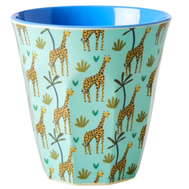 rice Mittelgroße Becher - mint - Giraffen Print 250ml