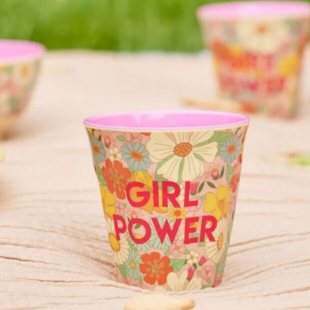 rice Mittelgroße Kinderbecher - Hellrosa - Flower Power 250ml