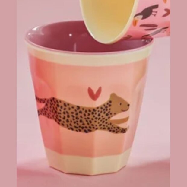 rice Kleiner Kinderbecher - apricot - Leopard 160ml