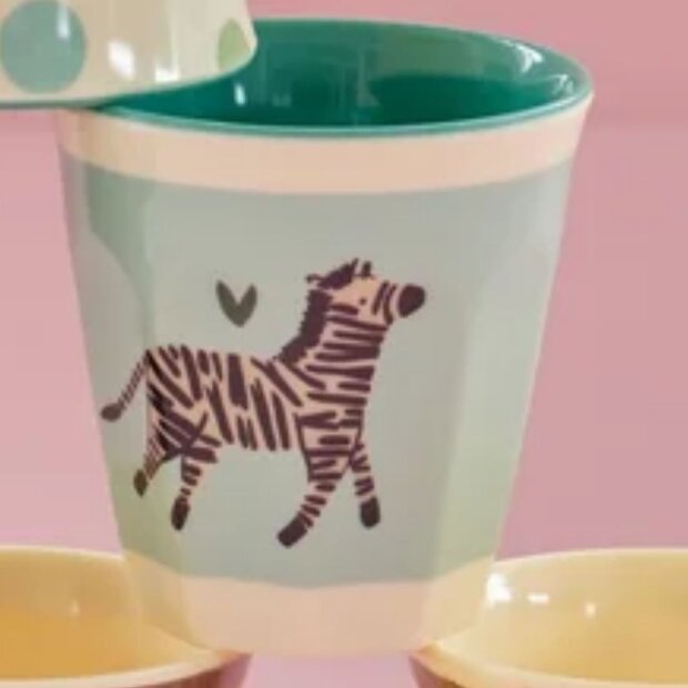 rice Kleiner Kinderbecher - mint - Zebra 160ml
