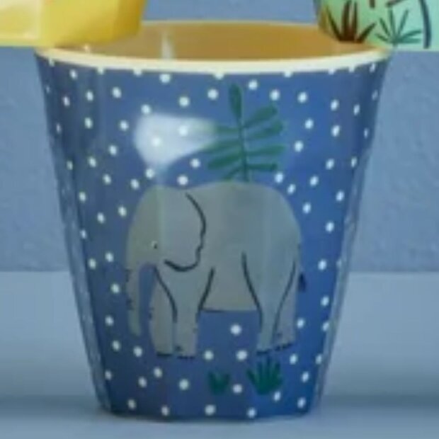 rice Kleiner Kinderbecher - blau - Elefant 160ml