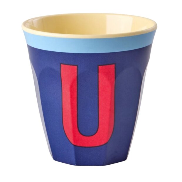 rice Mittelgroße Buchstabenbecher - königsblau - U Vintage 250ml