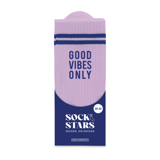 Grafik Werkstatt Socken Damen - Good Vibes Only lila 39-42