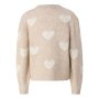 S.Oliver Flauschiger Strickpullover mit Glitzerherzen - sandstein