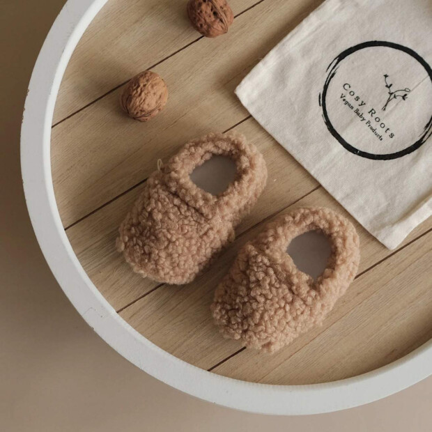 cosy roots Vegan Shoes - Teddy Shoes - Caramel gefüttert