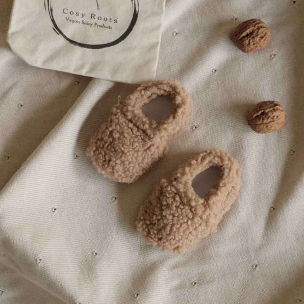 cosy roots Vegan Shoes - Teddy Shoes - Caramel gefüttert