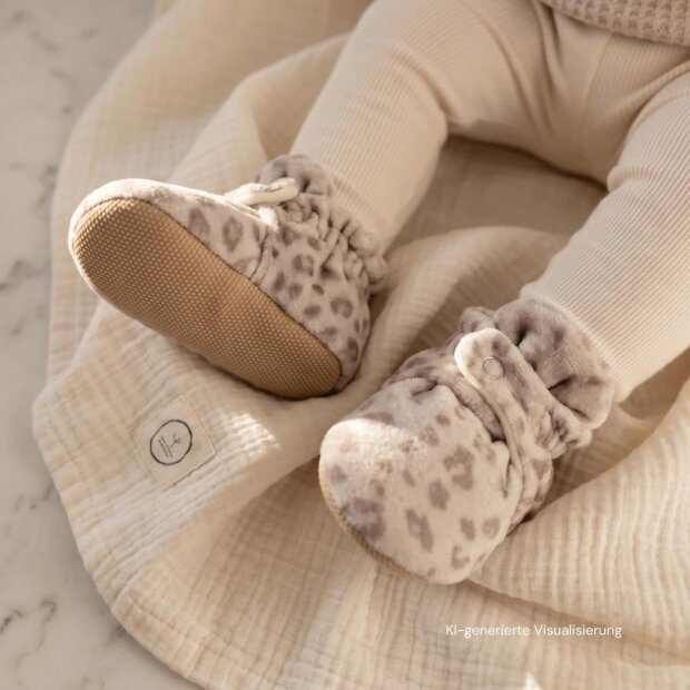 cosy roots Organic Nicky Booties - Leo Macchiato