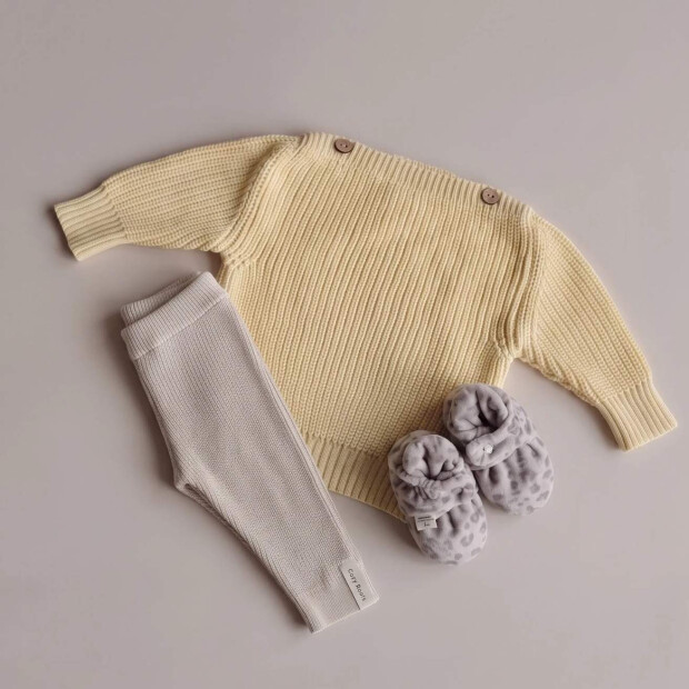cosy roots Organic Nicky Booties - Leo Macchiato