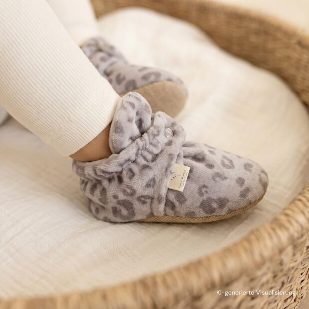 cosy roots Organic Nicky Booties - Leo Macchiato