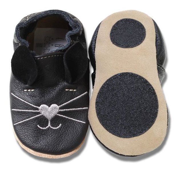 Lauflernschuhe Katze Schwarz von Hobea