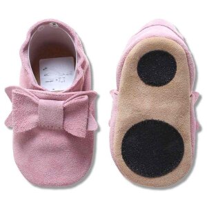 Lauflernschuhe Schleife Wildleder Altrosa von Hobea