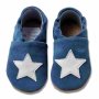 Krabbelschuhe Blau mit Stern Wildleder von HOBEA