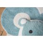 Waschbarer Teppich Bär Blau rund von Minividuals