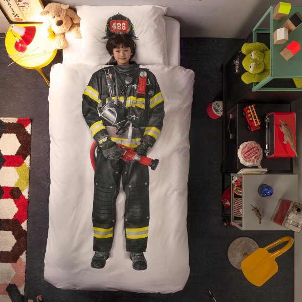 Bettwäsche Feuerwehrmann 135 x 200 cm von Snurk