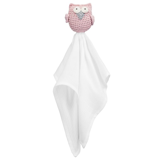 Kuscheltuch XL Eule Rosa 60cm von Maylily