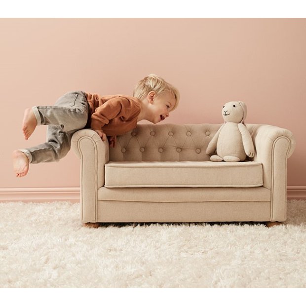 Kinder Sofa Chesterfield Beige 83x45x37cm von Kids Concept
