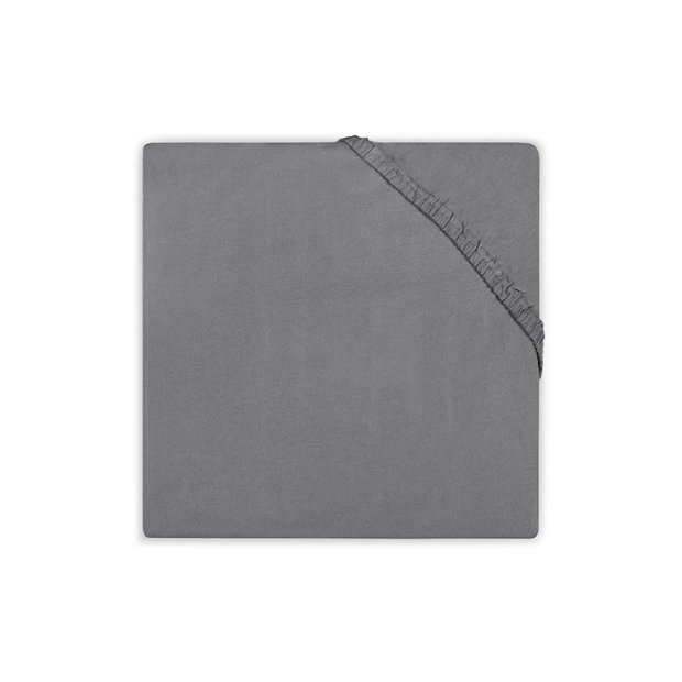 Baby Spannbettlaken Jersey - Grau 70x140cm von Jollein