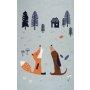 Kinder Teppich Fuchs & Hund - Grau 100x160cm von Scandicliving