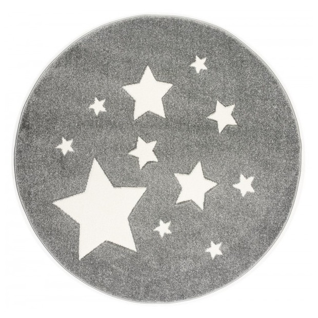 Kinder Teppich Sterne - Grau Ø133cm von Scandicliving