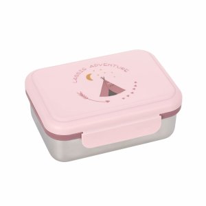Edelstahl Brotdose - Rosa Tipi von Lässig
