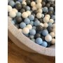 Bällebad Grau - 200 Bälle in Weiß, Babyblau und Grau von Meow