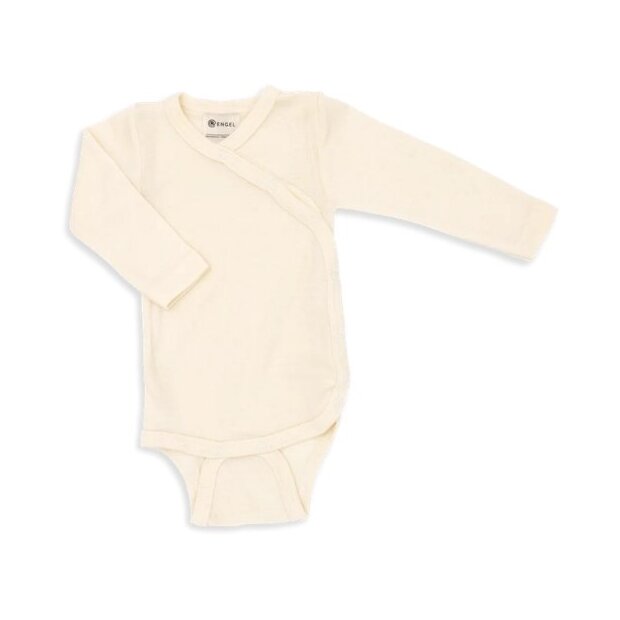 Engel Natur Wolle Seide Baby Wickelbody langarm, GOTS - natur