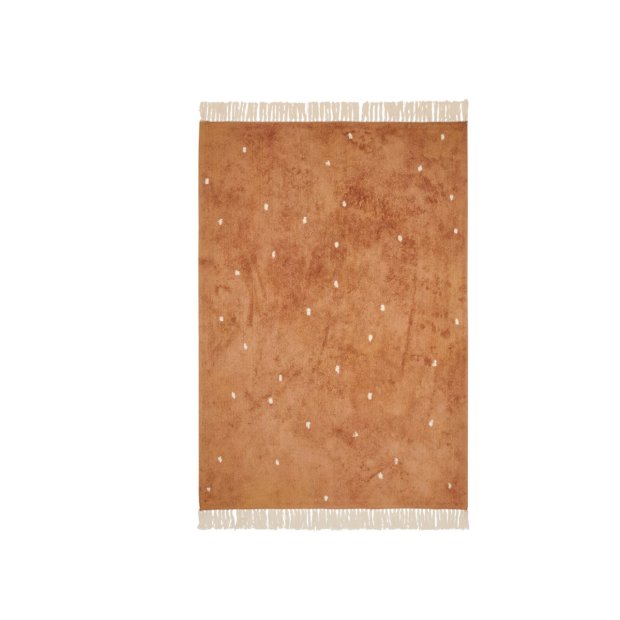 Waschbarer Teppich Punkte - Pure Rost 170x120cm von Little Dutch