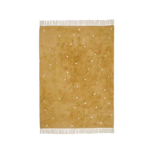 Waschbarer Teppich Punkte - Pure Ocker 170x120cm von Little Dutch