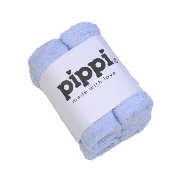 Bio-Waschlappen 4er-Pack Hellblau von Pippi
