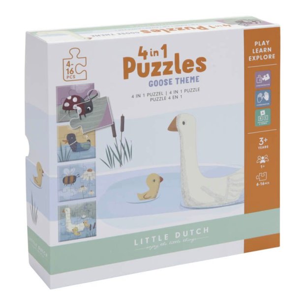 4 in 1 Puzzle Spiel Little Goose von Little Dutch
