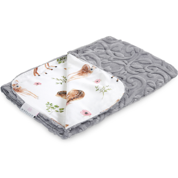 Babydecke Bambus 95 x 75 cm Rehe grau von Maylily