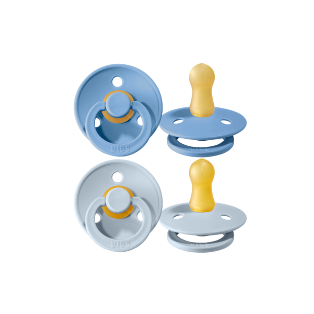 Schnuller Naturkautschuk Gr. 2 (6-18 Monate) Sky Blue und Baby Blue von BIBS