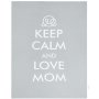 Decke Keep Calm and love MOM grau von Maylily