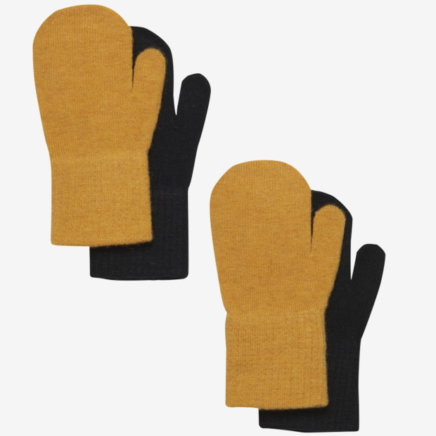 Handschuhe 2er-Pack Farbe Marine und Senfgelb von CeLaVi