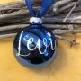 Weihnachtskugel personalisiert 8 cm aus Glas Blau Glanz #madebymylovelyfashion