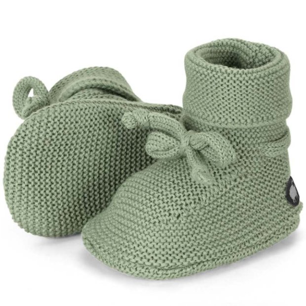 Baby Strick-Schuhe Merinowolle grün von Sterntaler