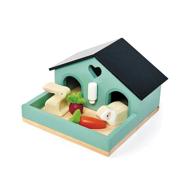 Holz Hasen Meerschweinchen Stall - Mint von tender leaf toys