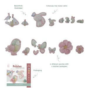 6 in 1 Puzzle Spiel - Flowers & Butterflies von...