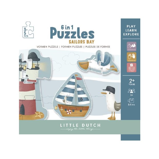 6 in 1 Puzzle Spiel - Sailors Bay von Little Dutch