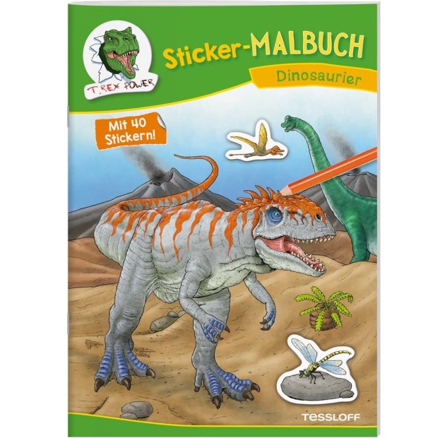 Kinderbuch Sticker-Malbuch Dinosaurier von Tessloff