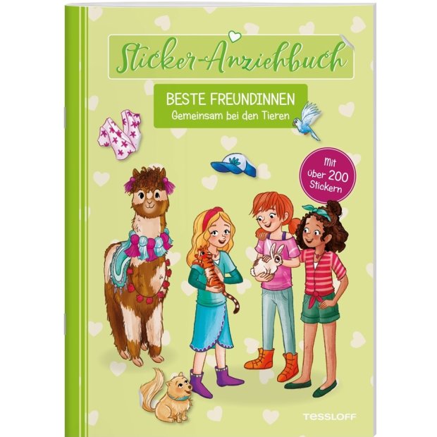 Kinderbuch Sticker-Anziehbuch. Beste Freundinnen. Gemeinsam bei den Tieren. von Tessloff