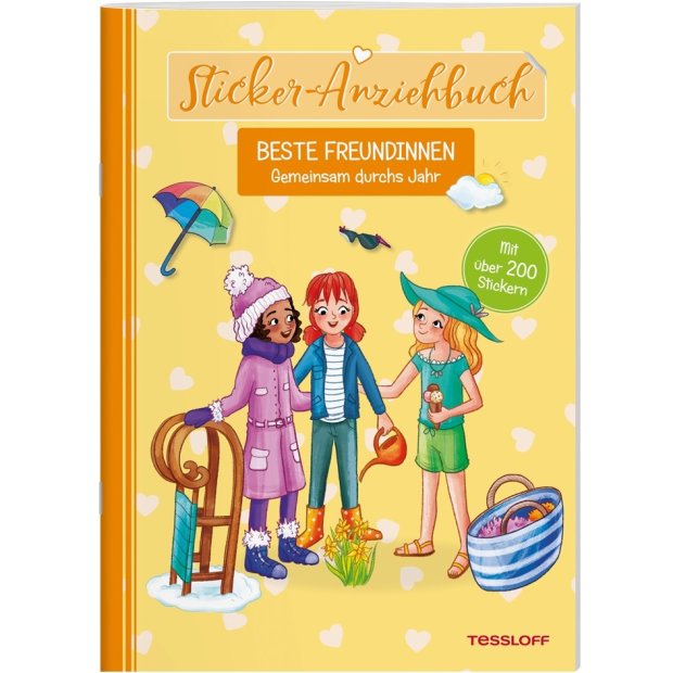 Kinderbuch Sticker-Anziehbuch. Beste Freundinnen. Gemeinsam durchs Jahr. von Tessloff