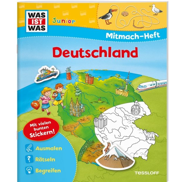 Kinderbuch WAS IST WAS Junior Mitmach-Heft Deutschland von Tessloff