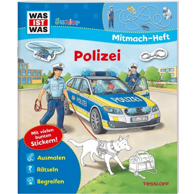 Kinderbuch WAS IST WAS Junior Mitmach-Heft. Polizei von Tessloff