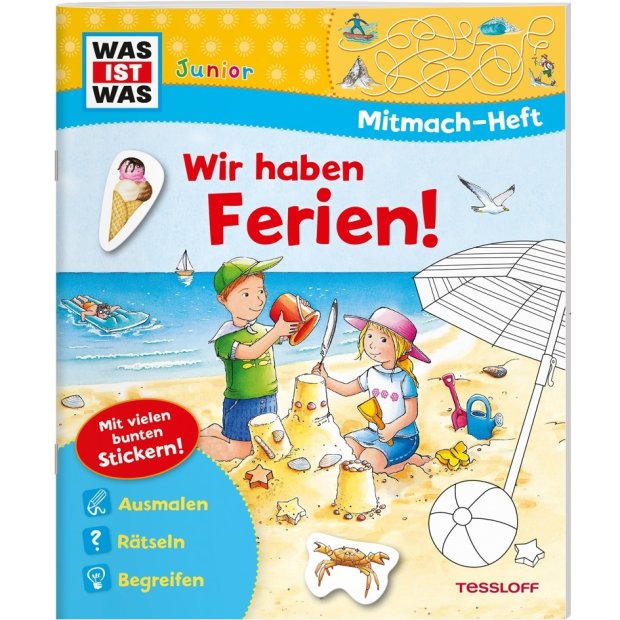 Kinderbuch WAS IST WAS Junior Mitmach-Heft Wir haben Ferien! von Tessloff