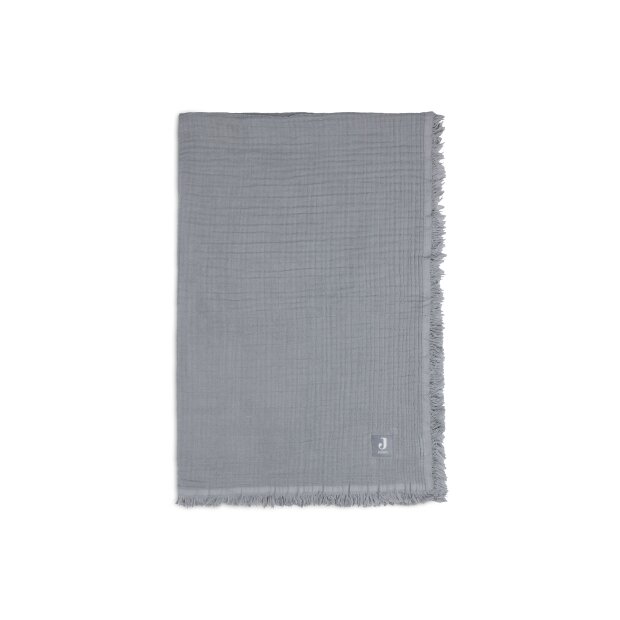 Musselin Decke Fransen 75 x 100 cm storm grey von Jollein