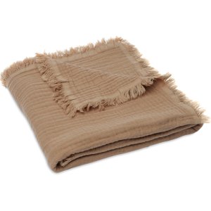 Musselin Decke Fransen 75 x 100 cm Biscuit von Jollein